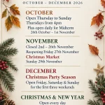 Courtmacsherry Hotel opening hours October to December 2026