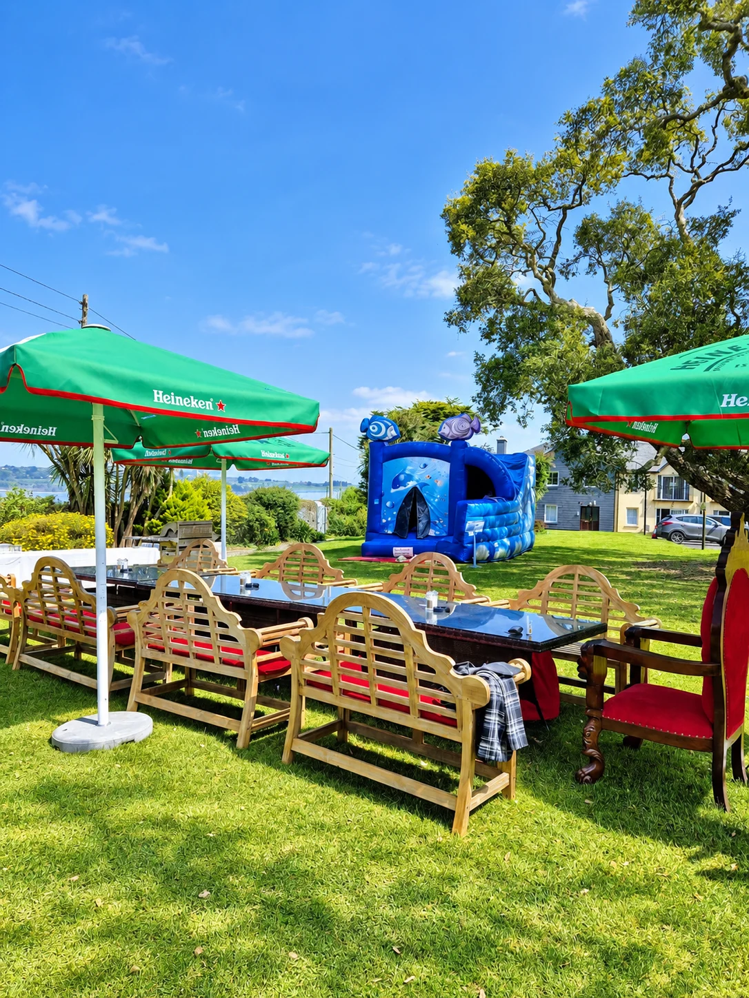 Bouncy castle for Communion celebrations at Courtmacsherry Hotel West Cork
