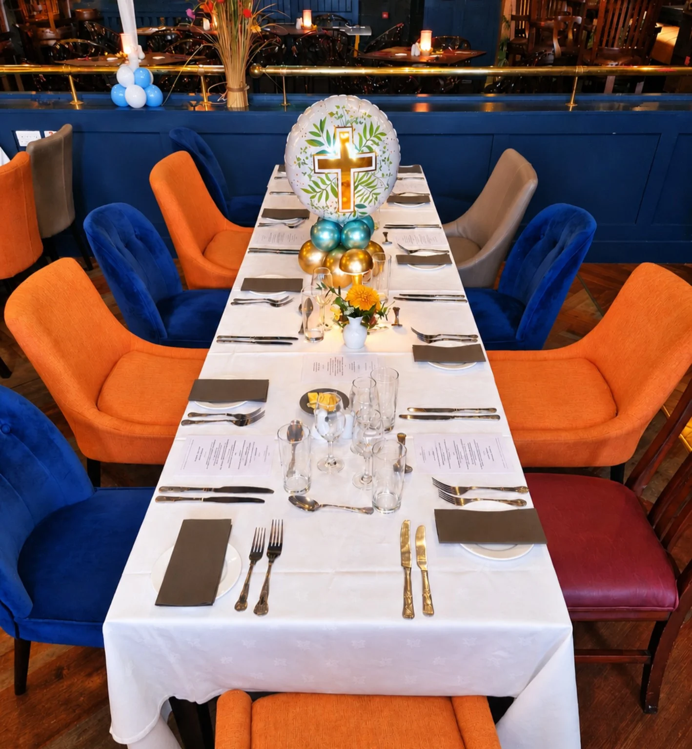 Communion table setting at Courtmacsherry Hotel West Cork